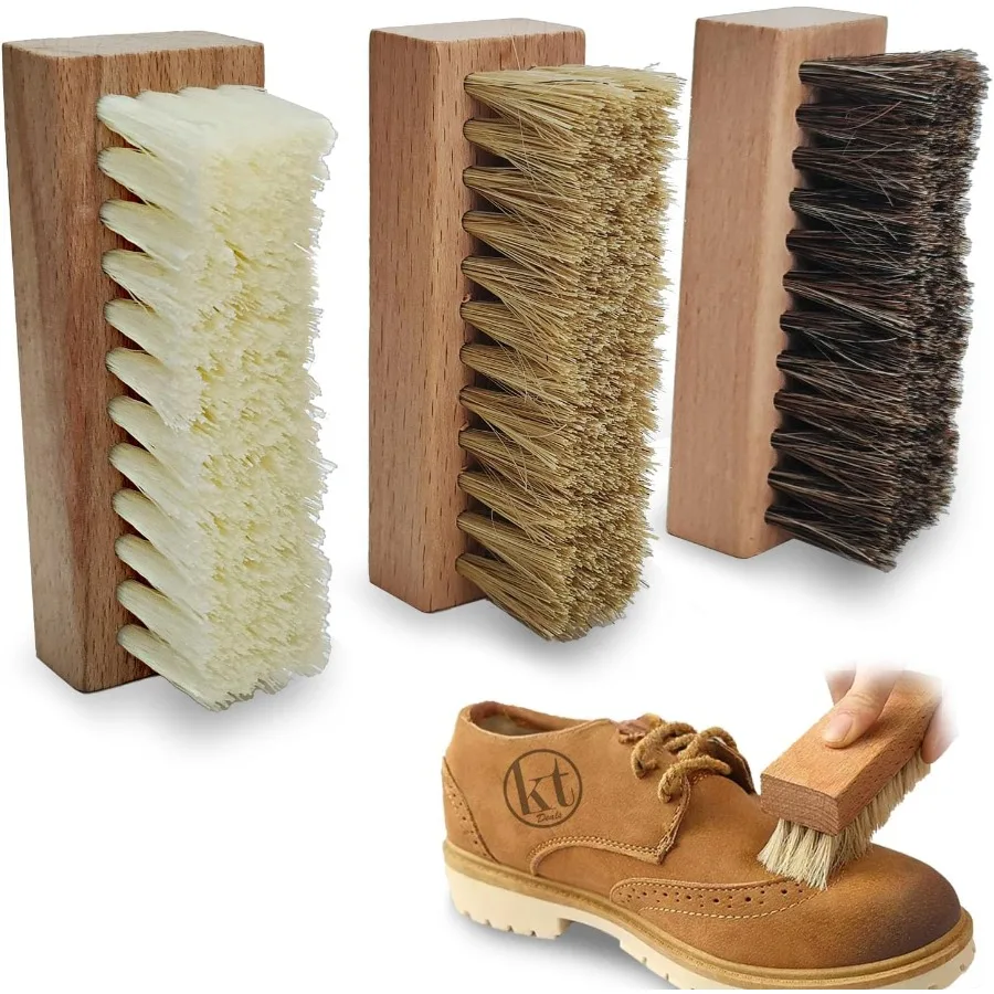 

Маленькая щетка для чистки обуви, набор из 3-х кистей с нейлоновым кабаном и щетиной конской. Деревянные щетки для чистки кроссовок для кожи, замши.