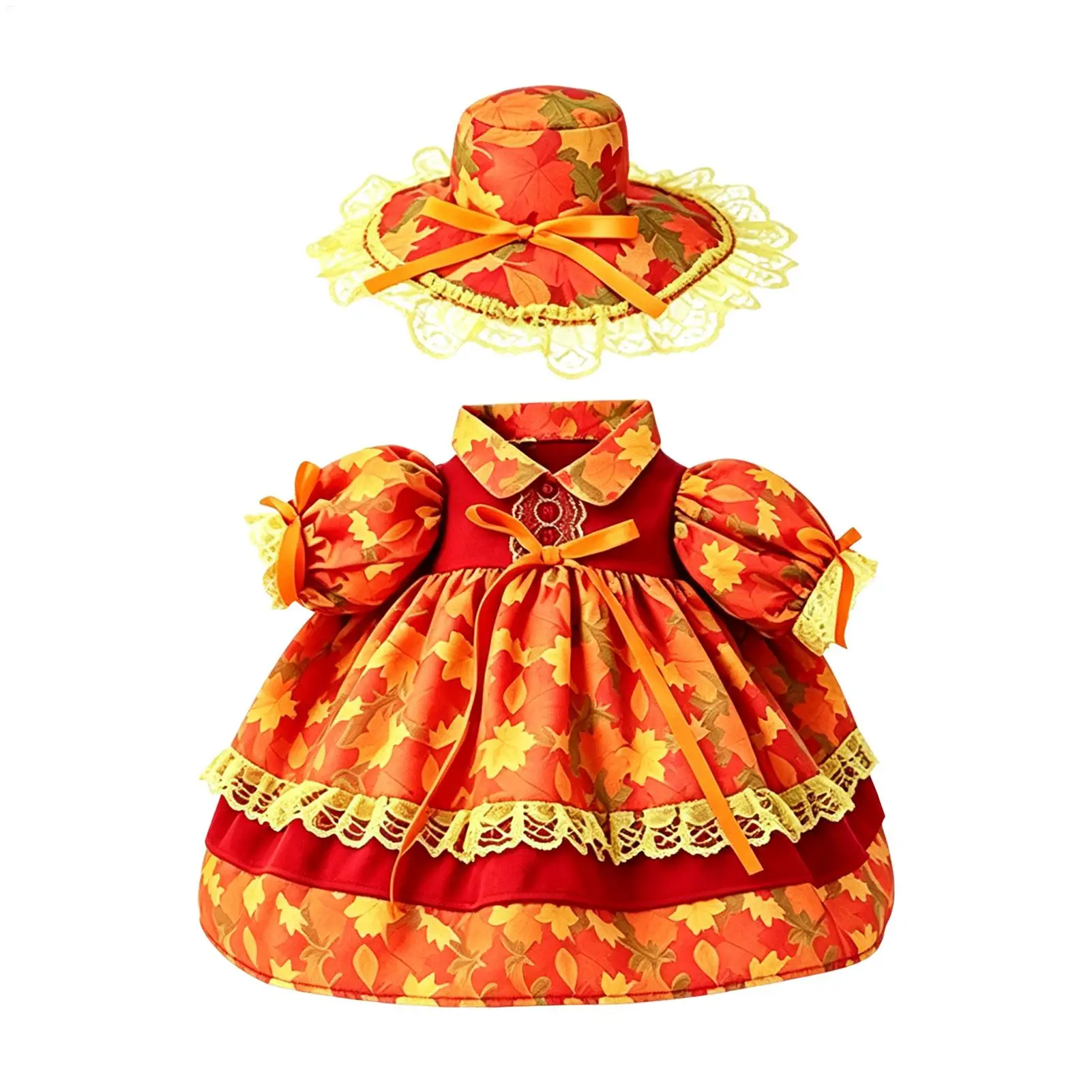 Porch Goose Outfits 23 Inch Maple Leaf Fall Statue Costume Garden Yard Decoration for Thanksgiving Holiday Outdoor Lawn