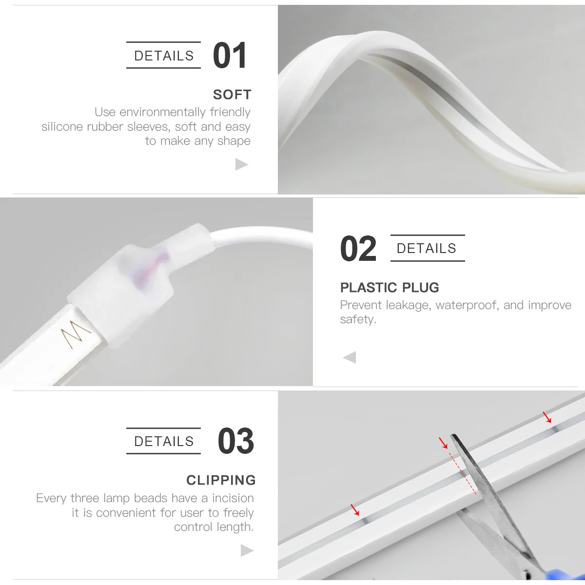 USB LED Strip Lights 1-3m Touch Sensor Dimmer Wood Pattern Neon Kitchen Lamp for Wall Room under Cabinet Hand Scan 5V