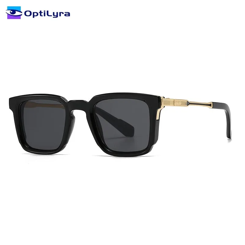 

OptiLyra Brand Unisex Fashion Large Frame Square Sunglasses Steampunk Driving Sunglasses UV Protection