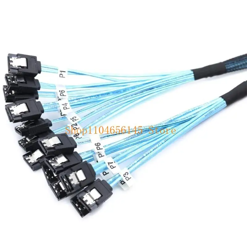 

652F Bulk 8Pcs 7Pin SataSAS Data Cables 6Gbps for Connection to HDD SSDs Devices