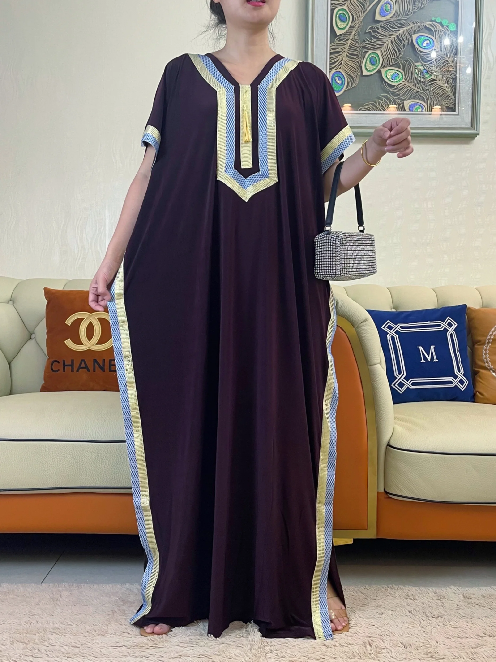 Summer Muslim Dress Women Casual Short Sleeve Bohemian Floral Islamic Dubai Abaya Cloth Maxi Prayer Embroidered Robe