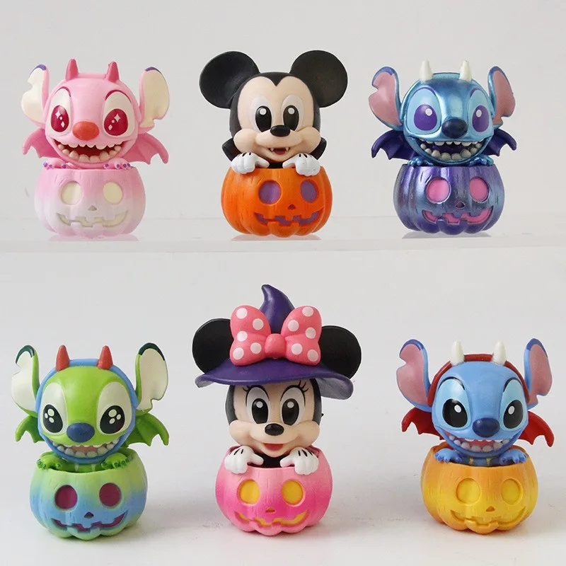 Halloween Cosplay Pompoenversie Mickey Mouse Blind Box, Modespel, Mini Omliggende Figuur, Kerst Desktop Cadeau Speelgoed