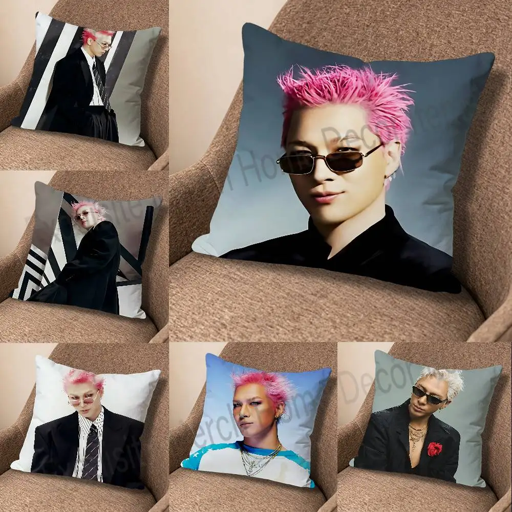 Singer T-Taeyang BiiiG Polyester Printed Pillow Cover Square 30 40 45 50 60 65 cm Soft for Sofa Bed Car Home Decor