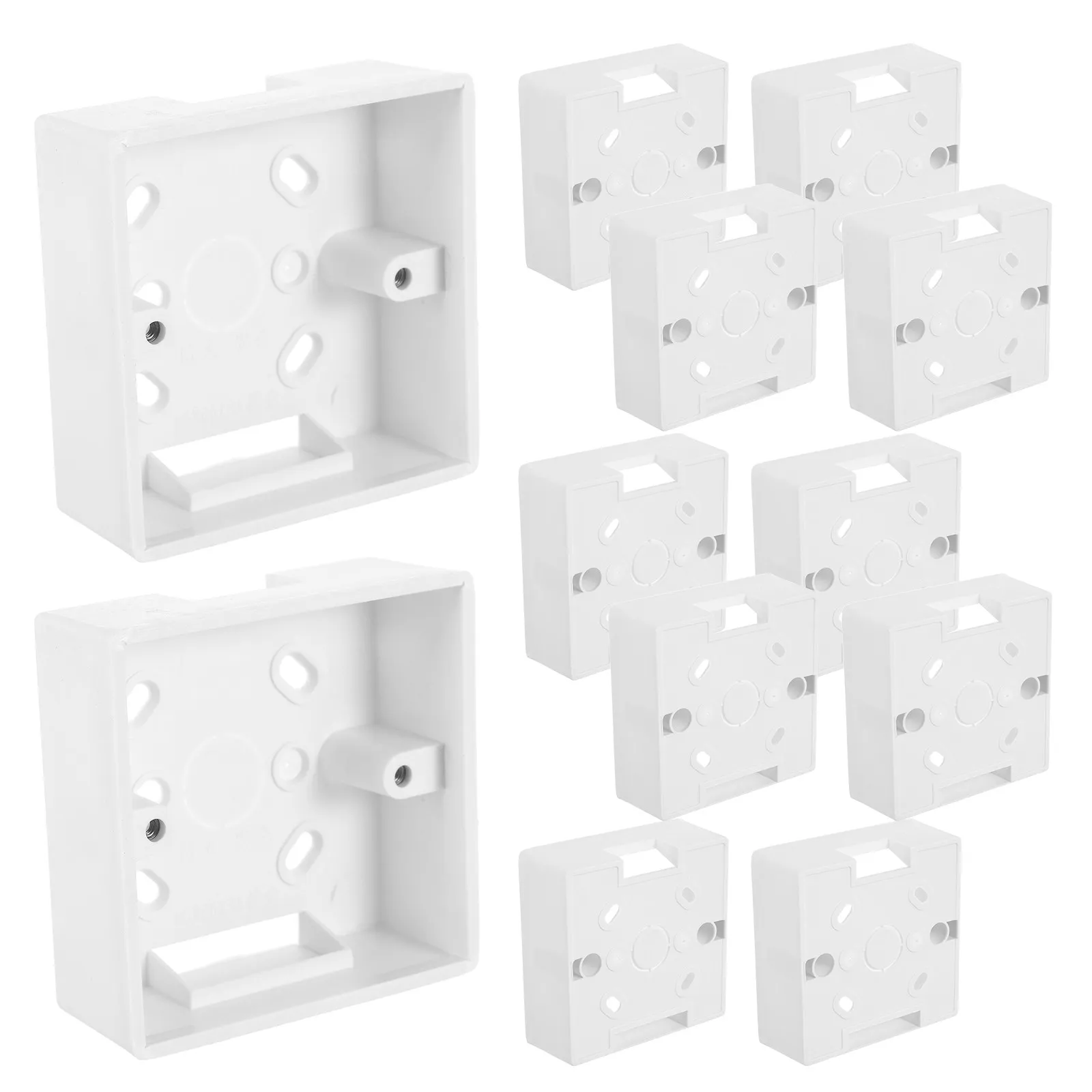 12Pcs White Single Gang Recessed Electrical Box Dustproof Fire-Retardant Flush Wall Socket Outlet Switch Junction Box