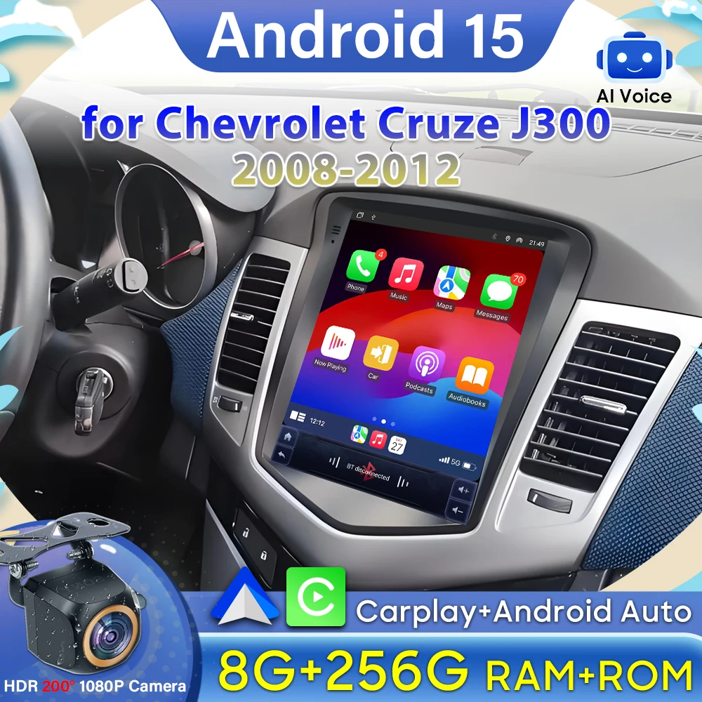 Android 15 Car Radio for Chevrolet Cruze J300 2008-2012 Video GPS Navigation Carplay Car Monitor Stereo Car Intelligent Systems