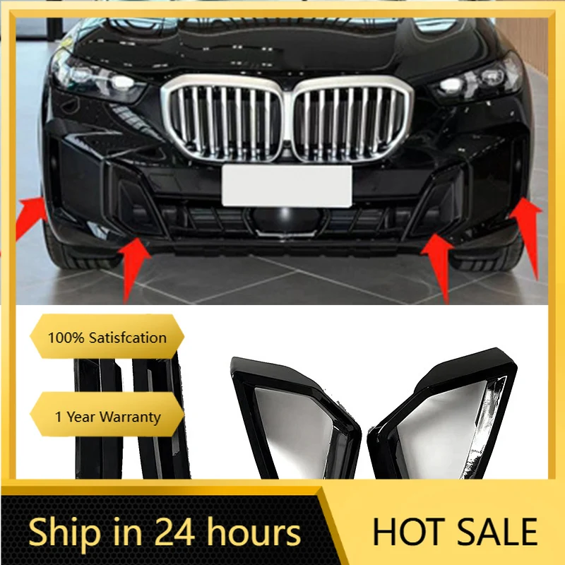 

Emblems Front Bumper Spoiler Splitter Air Vent Fog Lamp Grille Trim For BMW X5 G05 LCI 2023 2024 2025 ABS Tuning