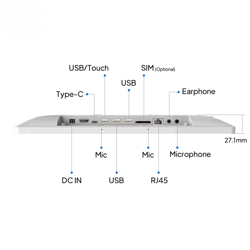 14 Inch Screen Wall Mount Tablet POE RK3399 2GB+16GB Lcd Interactive Screen Android Tablet For Advertisement Business