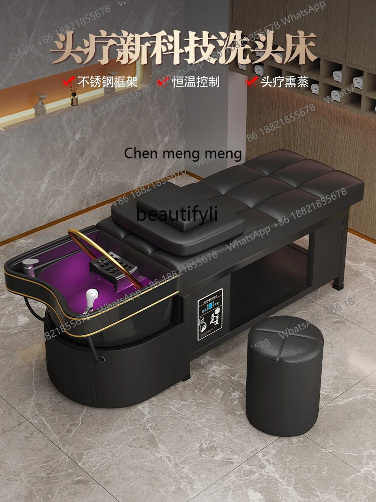 High-end Thai hair treatment barber shop special ceramic basin shampoo bed constant temperature water circulation fumigation
