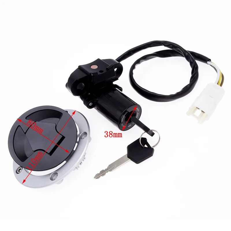 1 Set Durable Ignition Switch Start Oil Fuel Cover with Keys Fit for Kawasaki Ninja ZX6R ZX636 2013-2018 ZX1000 ZX10R 2011-2015