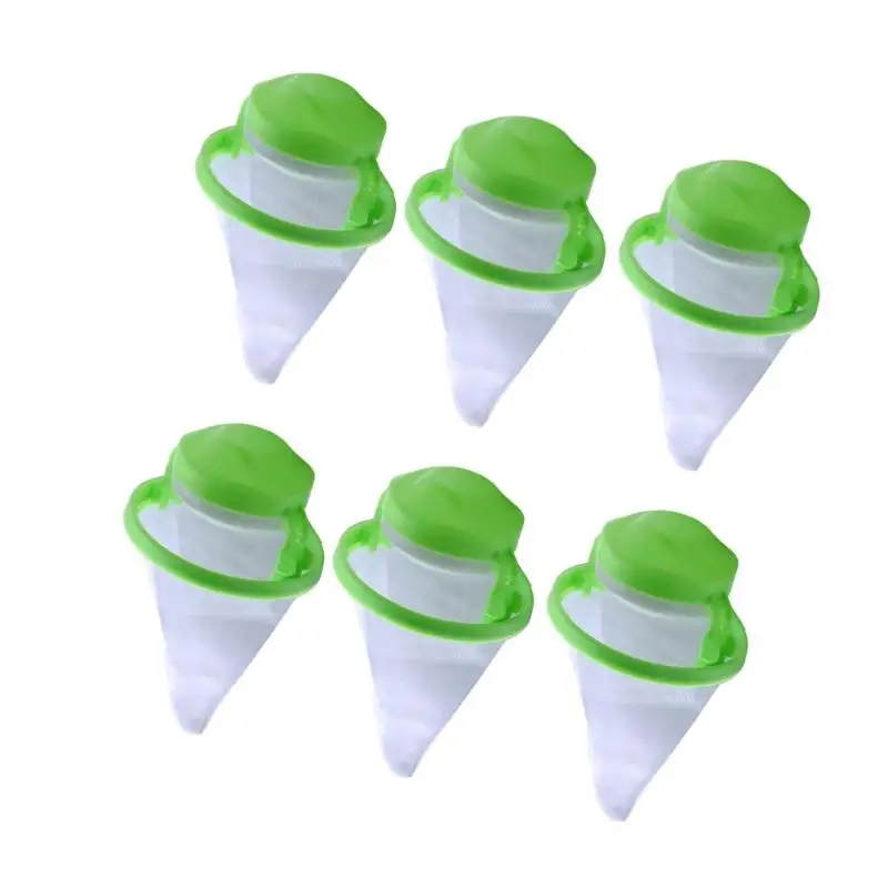 E8BD 6pcs Floating Laundry Lint Catcher Efficiently Hair Removing Tool for Washers