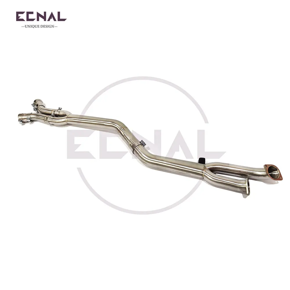

Ecnal Exhaust Equal Length Mid Pipe 89mm/3.5inches SS304 Exhaust System for BMW G80 M3 G82 M4 S58 3.0T Middle Pipe with Brace