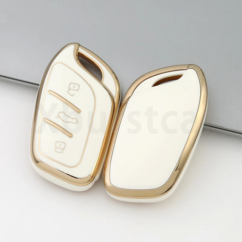 الذهب حافة بولي TPU سيارة قذيفة فوب ل Roewe RX5 I6 I5 RX3 RX8 ERX5 MG5 Saic MG ZS EV MG6 EZS HS EHS 2019 2020 غطاء حافظة مفتاح بعيد