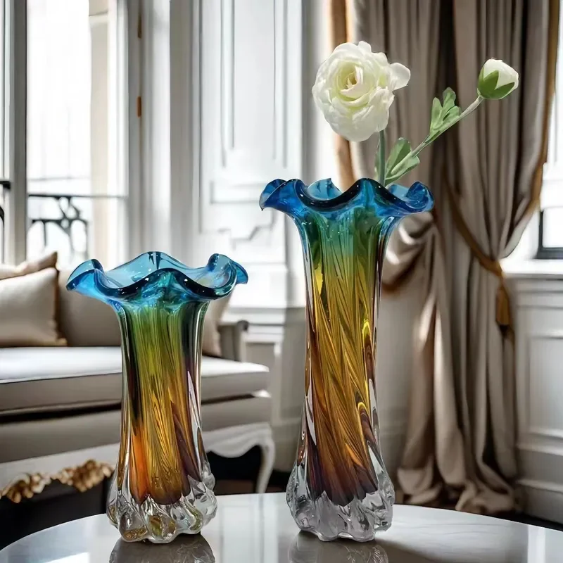 Nordic Glass Vase Modern Minimalist Home Decor for Dried Flowers Hydroponics Living Room Ornament Light Luxury Style