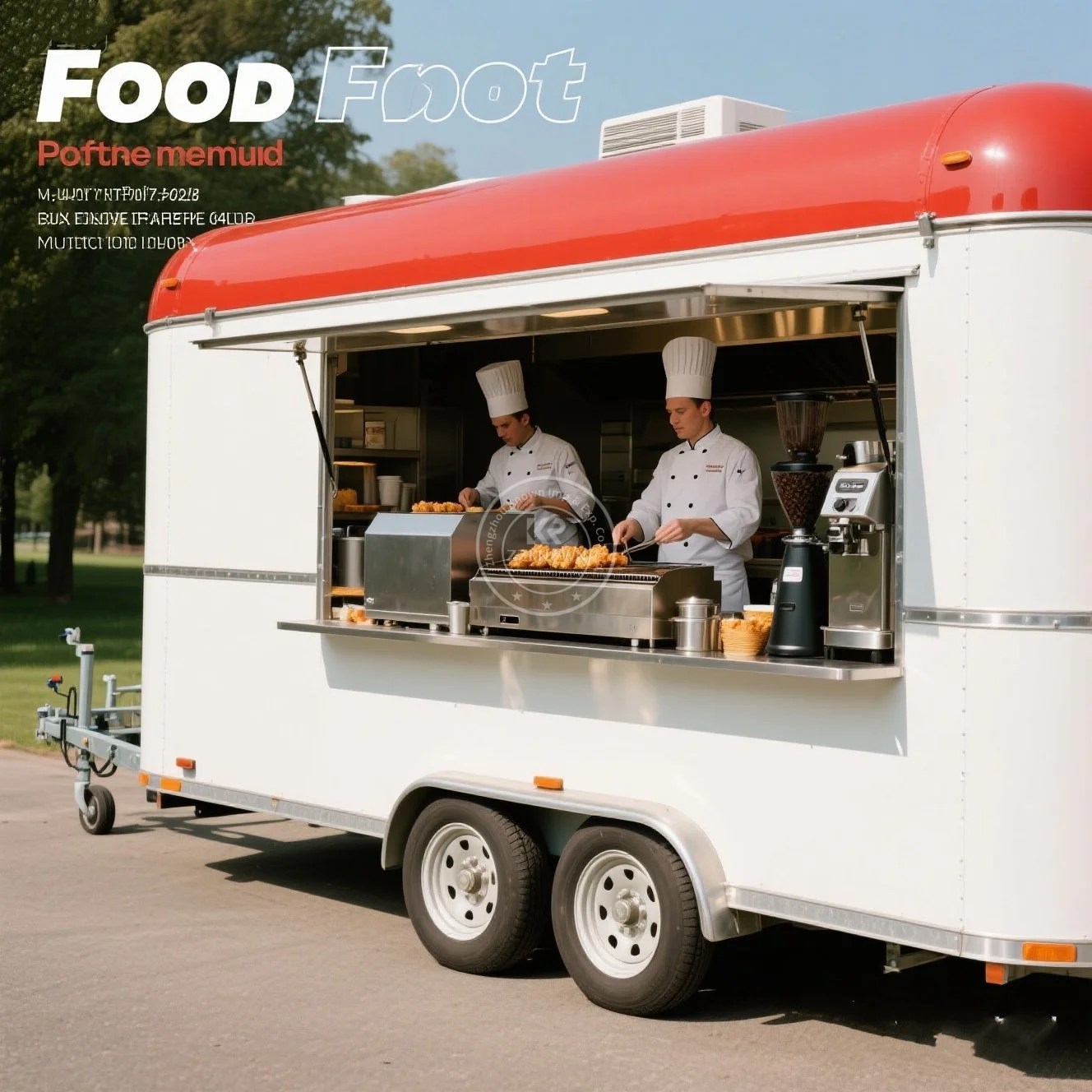 

Customizable Fully Equipped Food Trailer Mobile Catering Food Truck Fast Food Trailer with Full Kitchen for Small Business