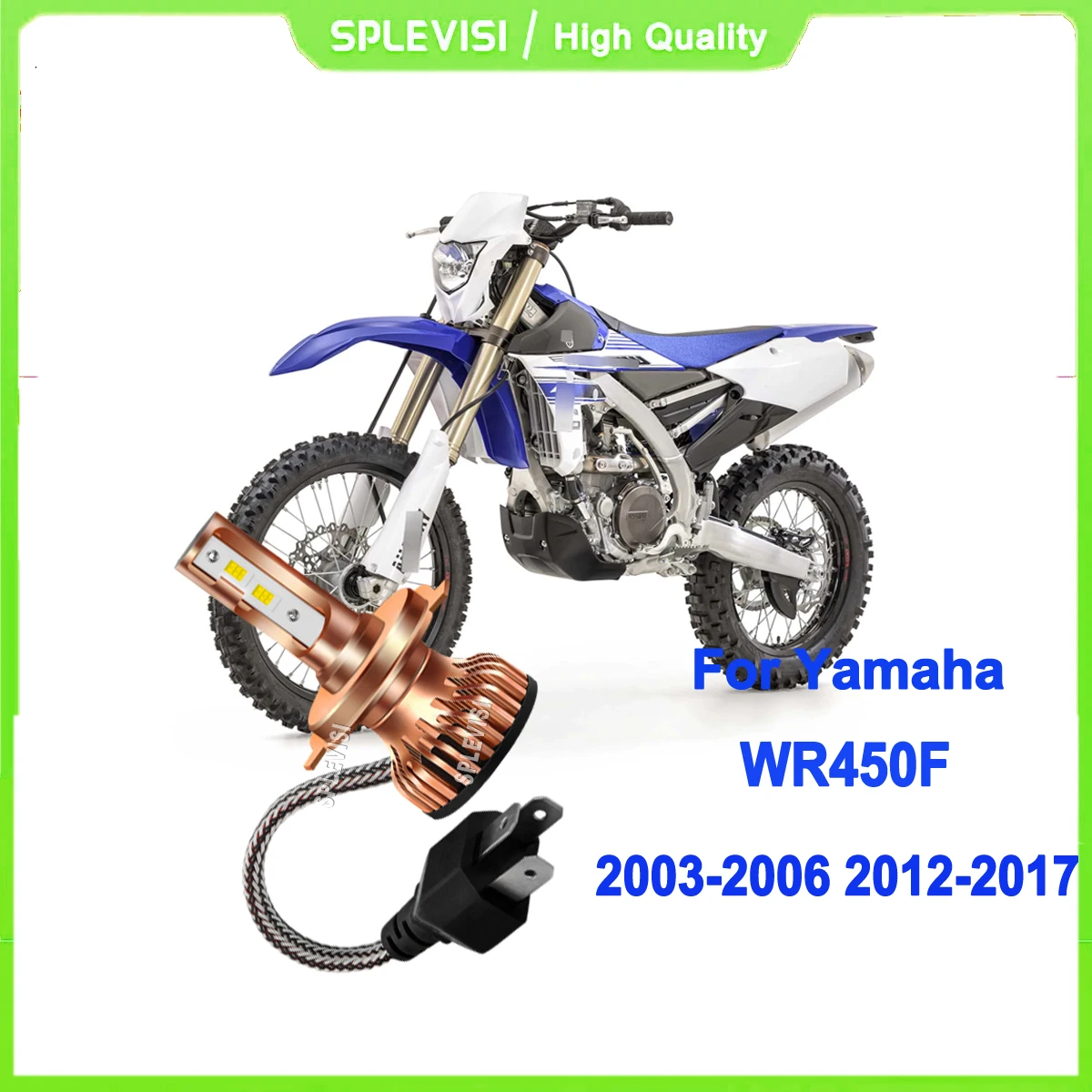

LED H4 Motorcycle Bulb High/Low Beam- size adapts to any housing For Yamaha WR450F 2003 2004 2005 2006 2012 2013 2014 2015-2017