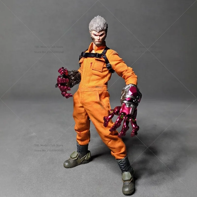 1/12 Scale Male Clothes Orange Integrated Workwear Distressed Style Jumpsuit For romankey ant 6-inch Action Figure Soldier