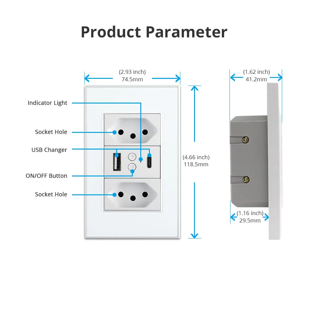 Zemismart Zigbee Tuya Smart Brazil Socket 10A Tomada USB Charger Alexa Google Home Voice Control Electric Brazilian Wall Outlets