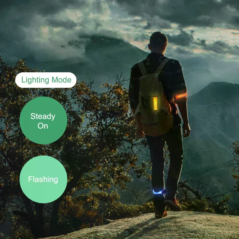 

Перезаряжаемая светодиодная повязка на руку, светоотражающее беговое снаряжение высокой видимости, ходовые огни для бегунов, светящиеся нарукавники для ночного велоспорта