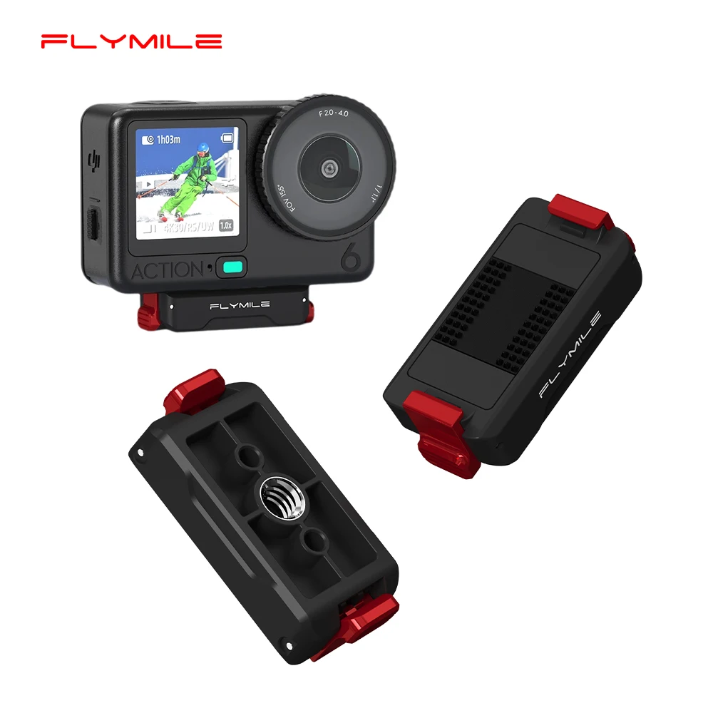 

Flymile Magnetic Adapter Mount for DJI OSMO Action 6 Pro Accessories Quick Release Base Mount 1/4 Screw Hole Expansion Brack