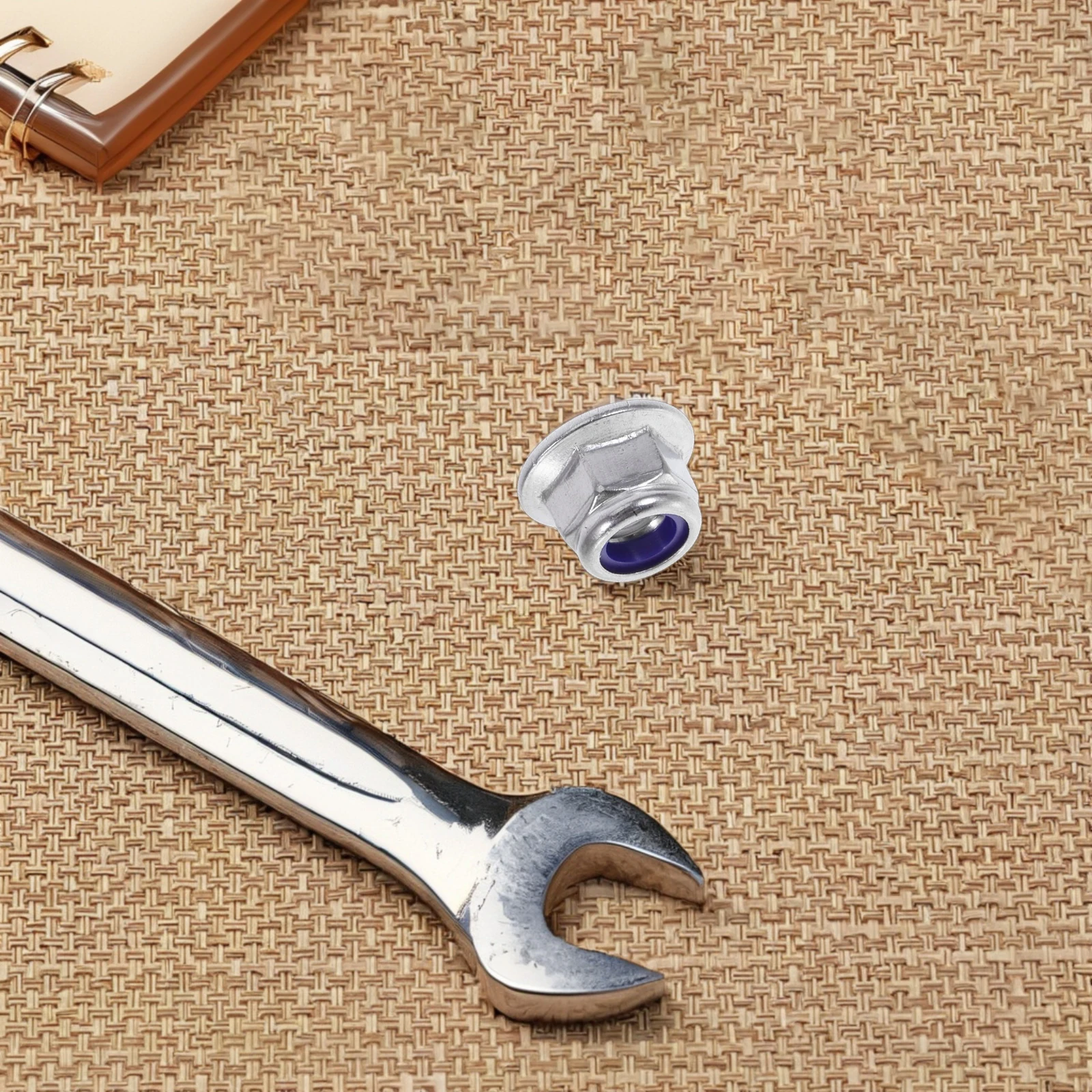 

50 Pcs Stainless Steel Flange Nut Nuts Nylon Inserted Fasteners Anti-loose Lock