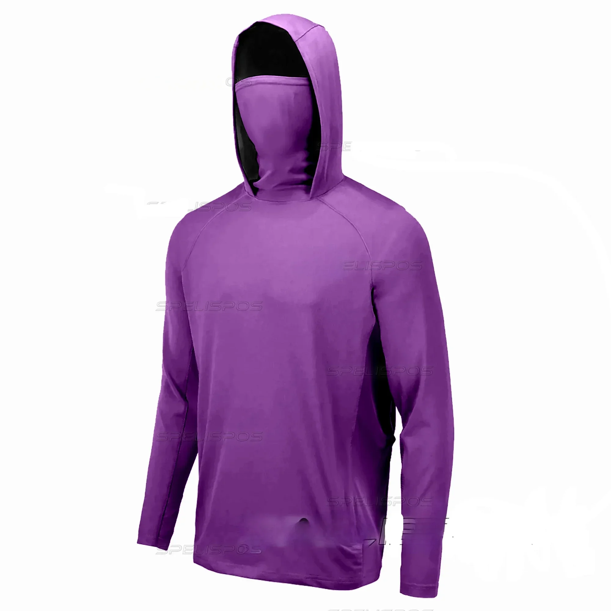 Fishing Shirts UPF 50 Quick Dry Hooded Mask Fish Tops Wear Breathable Summer Long Sleeve Fishing Shirt Anti-UV Camisa De Pesca view 3