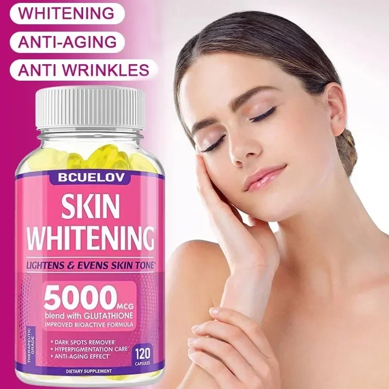 Skin Whitening Capsules - Glutathione Supplements - Smooth Skin, Anti-Aging, Antioxidant, Immunity