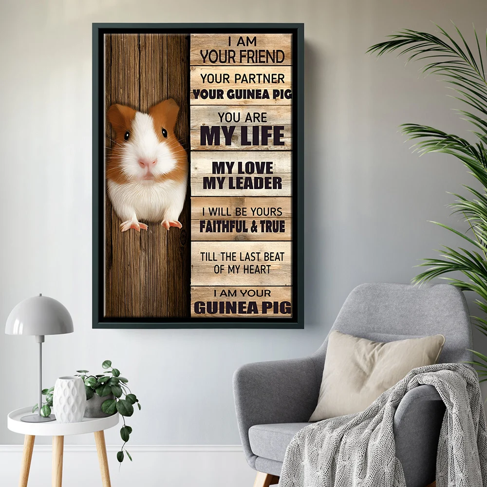 

Positive Art Print Canvas Poster, Cute Abstract Animal Pictures for Living Room, Home Wall Decor, I am Your FRIEND Positive Art