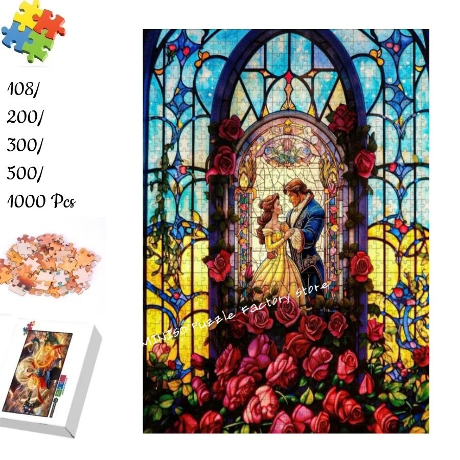 

Beauty and The Beast Jigsaw Puzzles Cardboard/wooden 108/200/300/500/1000 Pieces Puzzles for Adults Kids Gifts Toys Family Games