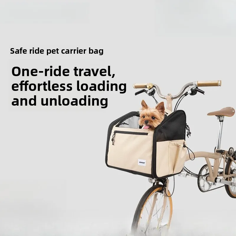 

Корзина-переноска для собак на велосипед, мягкая, до 15 фунтов, складная, для переднего крепления, с дышащей сеткой, 3 отверстия, надежные ремни для крепления к кронштейну