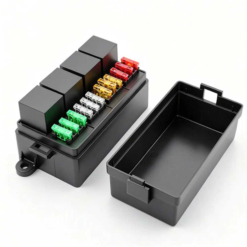Vehicle 12V Fuse Relay Holder Box Automotive Circuit Protection Integrated Block Universal Prewired Socket For Car Boat Truck