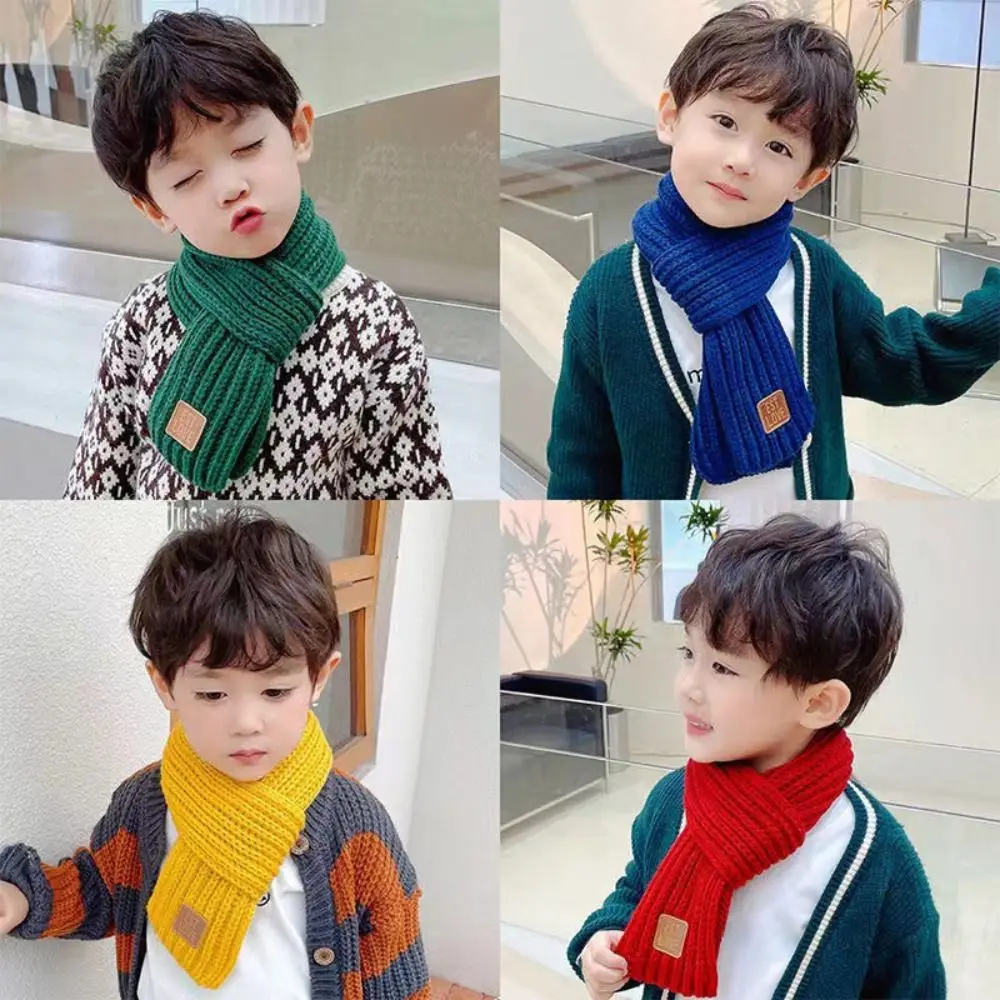 

Fashion Warm Kids Scarf Thick Soft Neck Warmer Cute Outdoor Knitted Scarf Baby Boys Girls