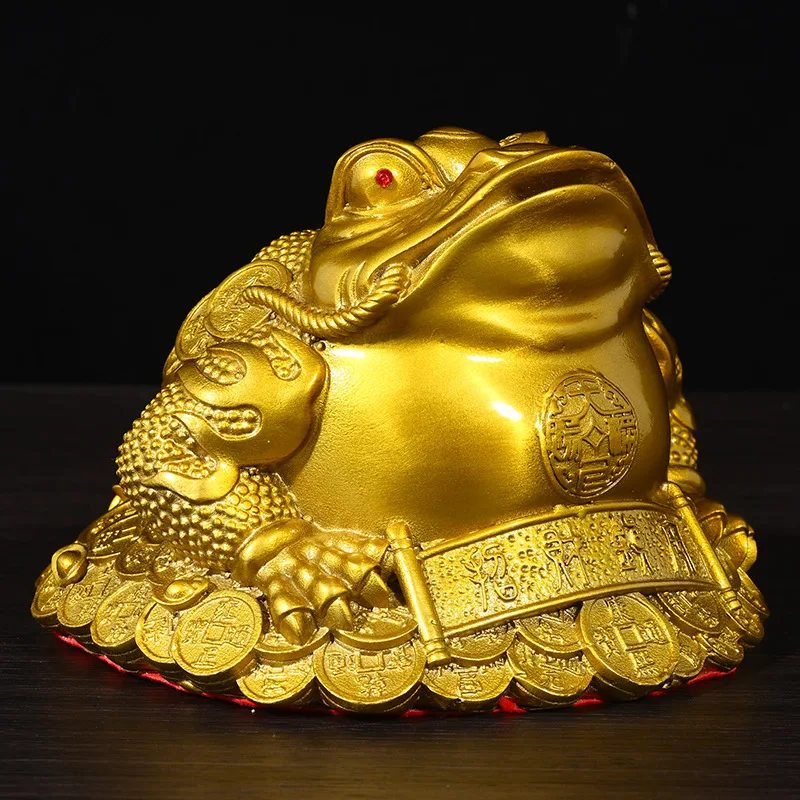 Bronze Toad Ornament Pure Copper - Golden Cicada Opening Gift Living Room Office Decoration Three-legged Golde