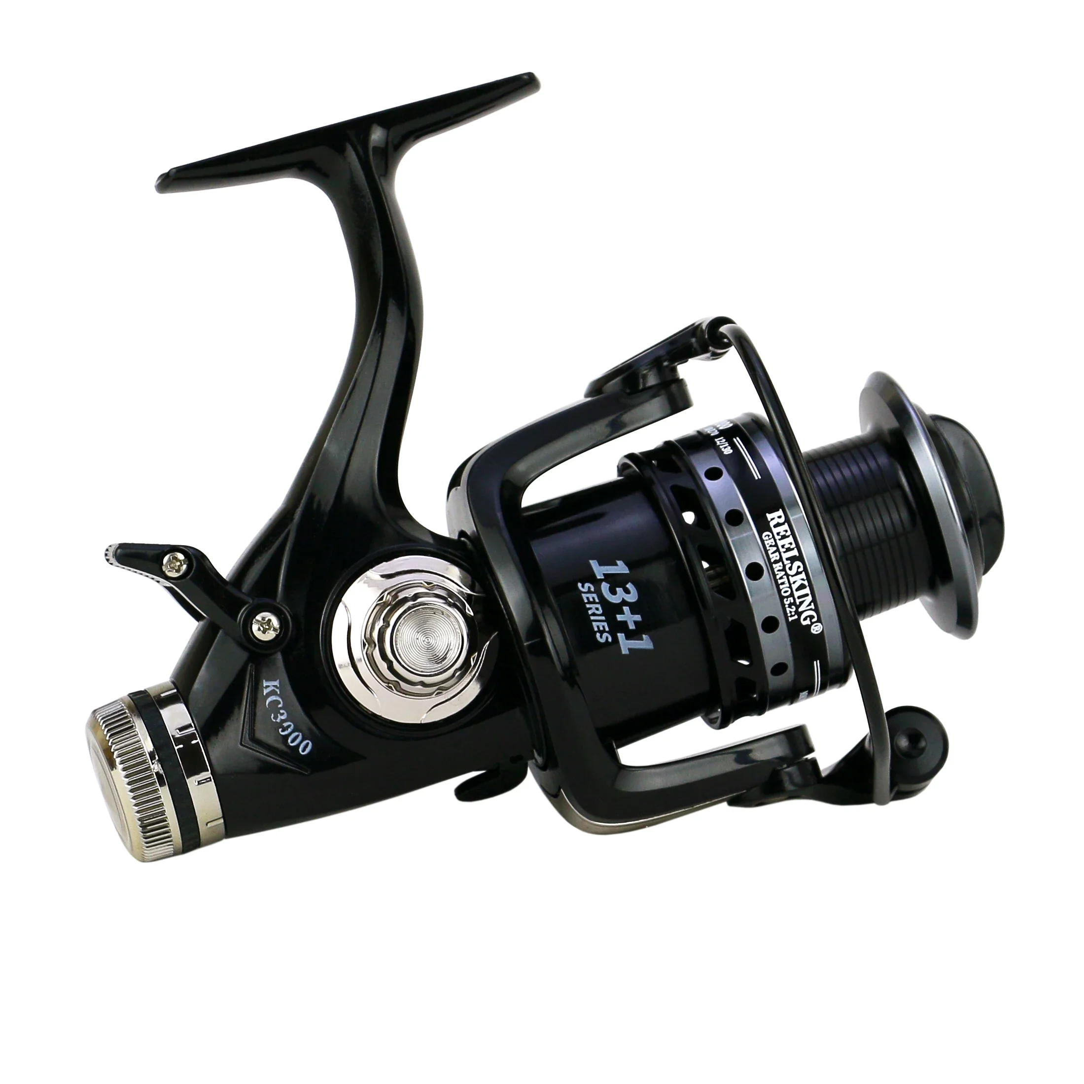 Imagem -04 - Metal Spool Carretel de Pesca com Freio Duplo Baitcasting Reel Roda Girando Ferramentas de Pesca 13 Mais 1bb 5.2:1 Relação de Engrenagens