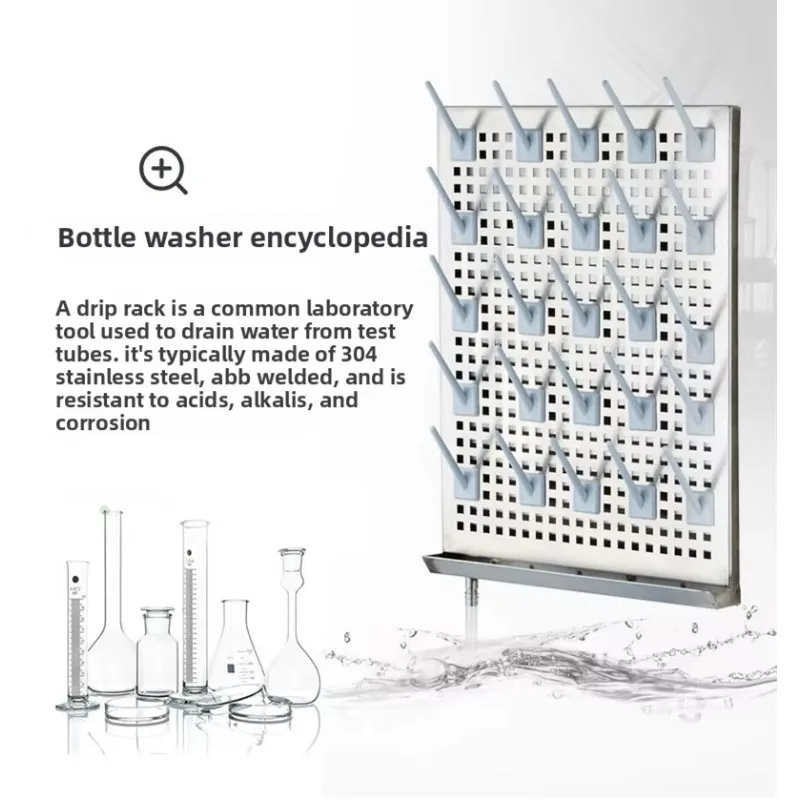 Stainless Steel Modern Anti-corrosion Desk Stand Detachable Lab Draining Rack for School Hospital Factory Use Laboratory Beaker