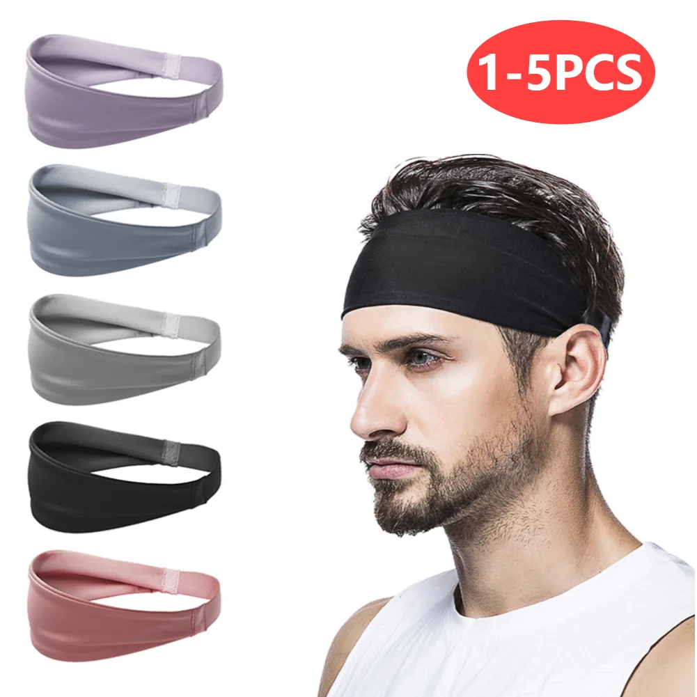 

5-1PCS Elastic Sports Headbands Men Woman Sweat Absorption Headdress Soft Gym Yoga Sweat Hair Bands Quick Dry Workout Headband