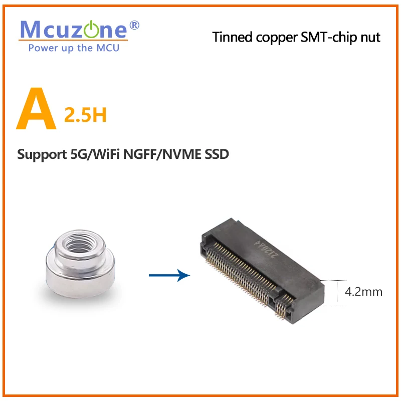 SMT-M2 SMD Nut ,Soldering Tin Circuit Board Surface Mount Stud PC, Support Spacing Through Hole Round Copper Post,5G