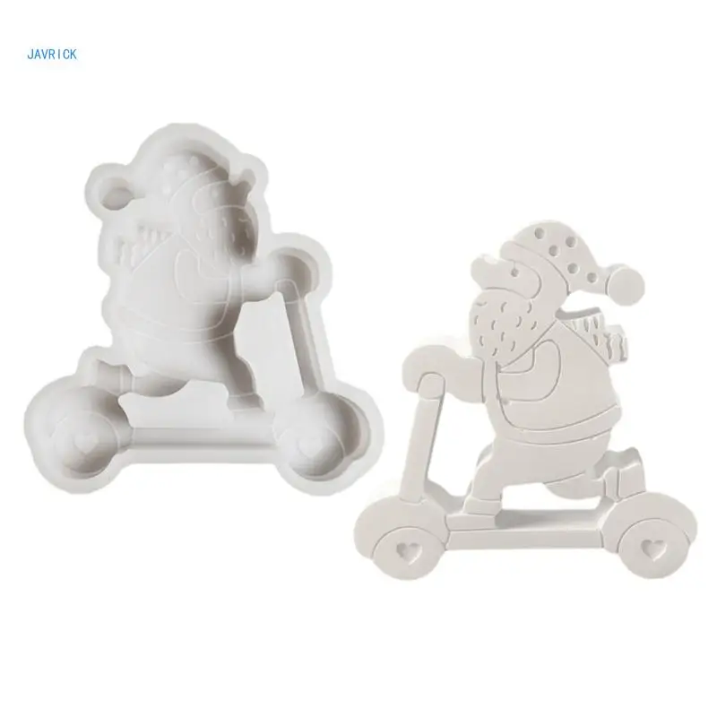 

Silicone Crafting Mold for Santa Riding Scooter Decoration Jewelry Making Tool