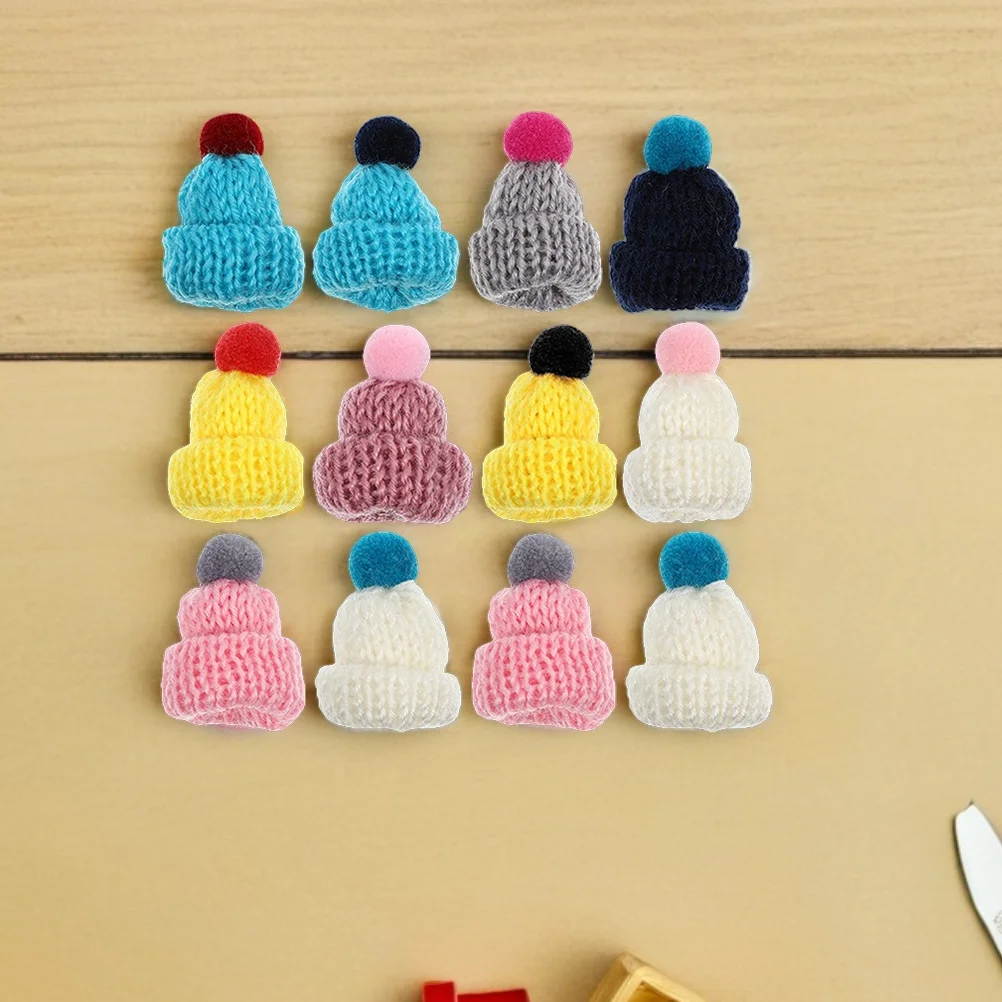 

12pcs Mini Hats For Diy Accessories Decor Party Favors Christmas Adorable Miniature Hats Tree Pendants Supplies