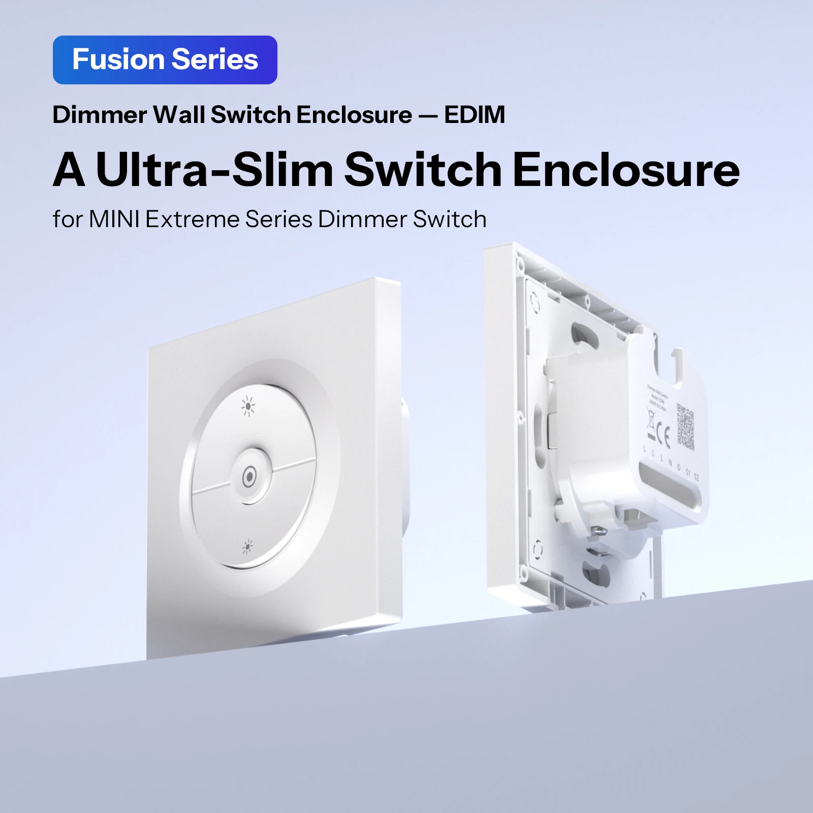 SONOFF EDIM Fusion Series Dimmer Switch Enclosure PC Ultra-Slim Design Micro-arc Button Designed For SONOFF MINI-DIM/MINI-ZBDIM