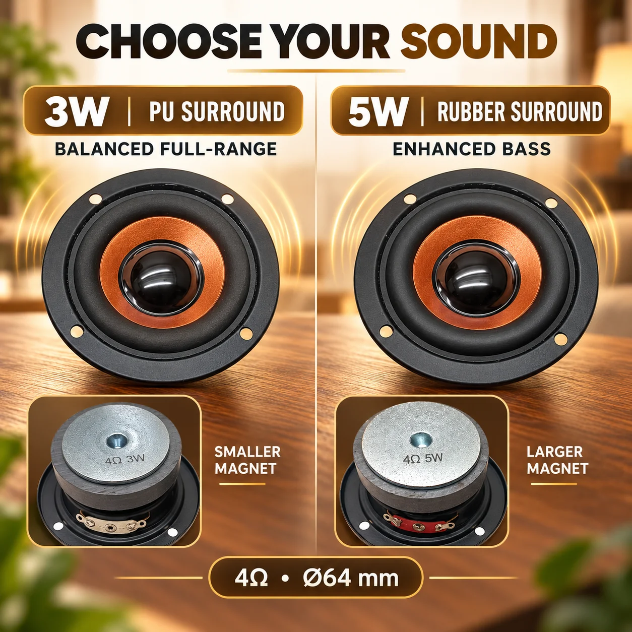 2 stuks 4 Ohm 5W/3W luidspreke - Speaker Crossover recensie en prijs