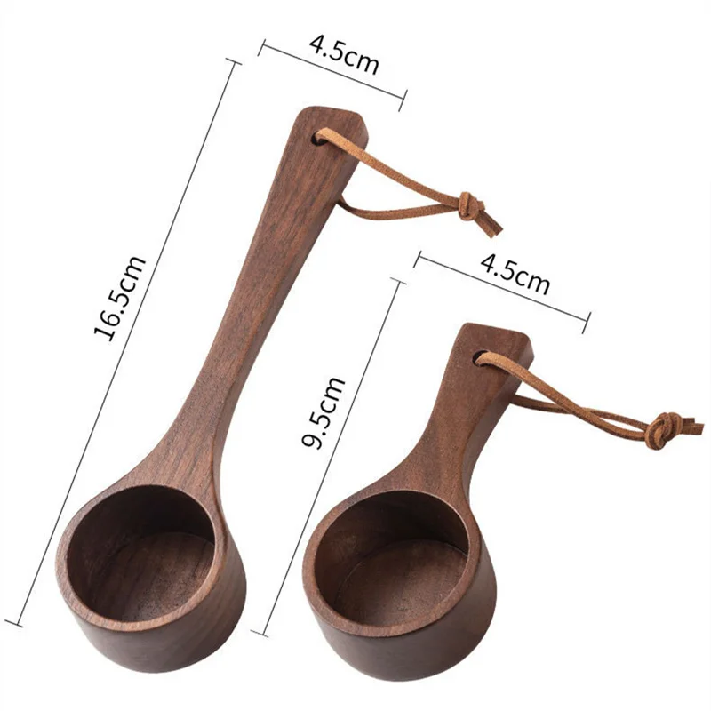 2pcs Coffee Bean Spoon Walnut Wooden Spoon 10g Espresso Coffee Measuring Scoop Wood Dosing Spoon Tea Sugar Coffee Accessories