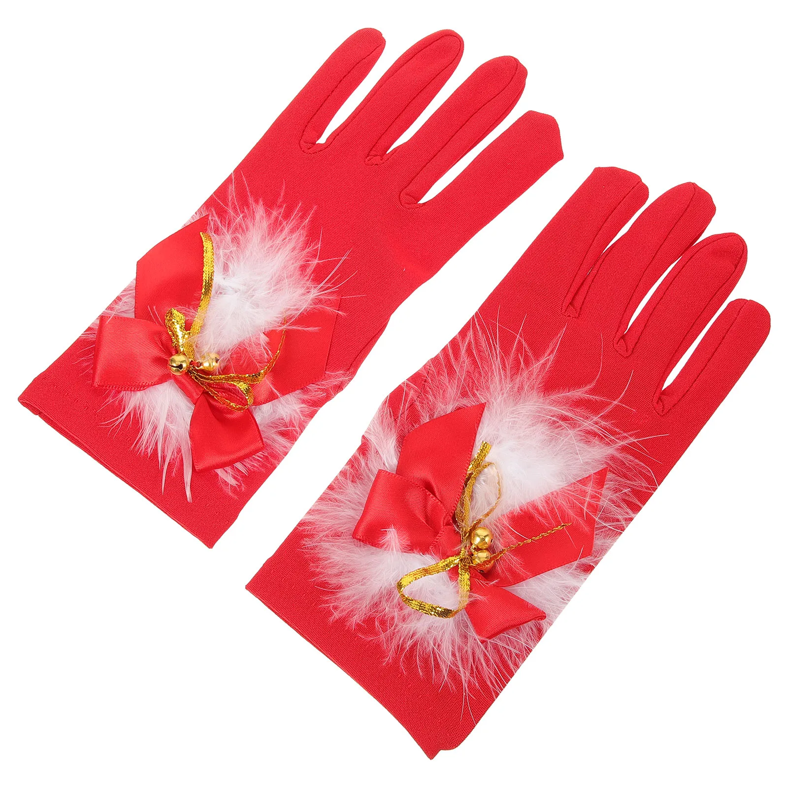 

Christmas Gloves Costume Women Short Fashion for Mittens Winter Performance Cute Red Miss