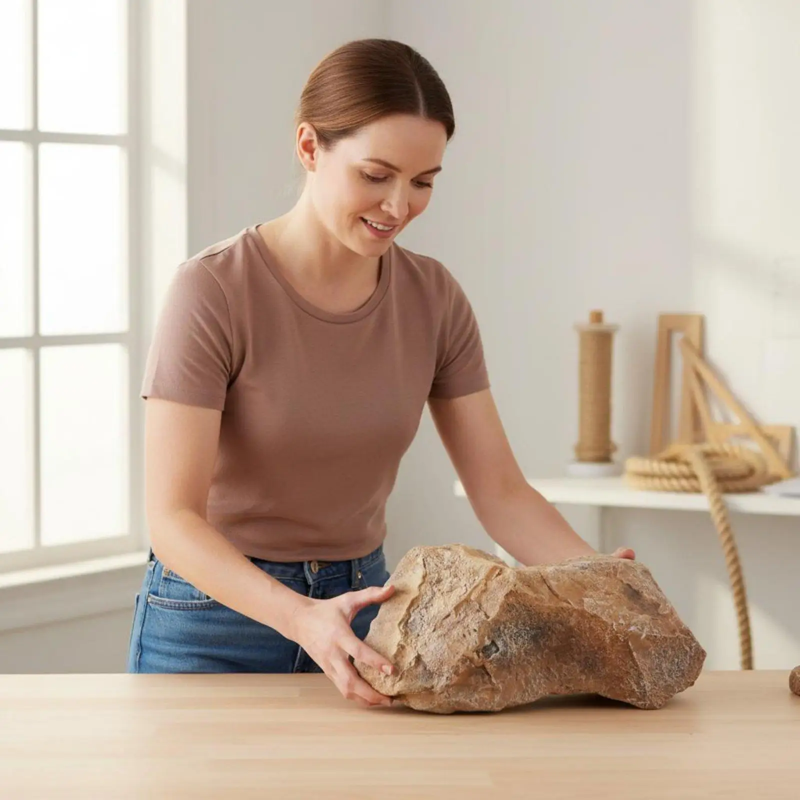 Realistic Foam Boulder Sculpture PU Artificial Rock Prop Easy Stack Stone for Home Decor Film Photography Use