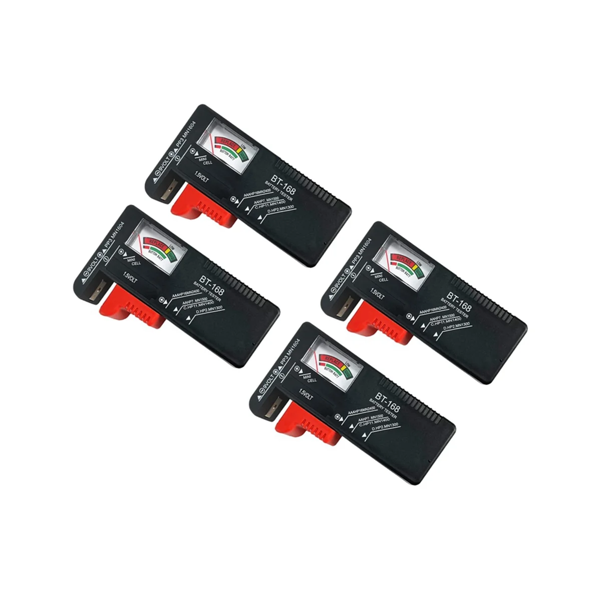 4 Pack BT-168 Battery Capacity Tester, Battery Tester Small Universal Battery Checker Tester