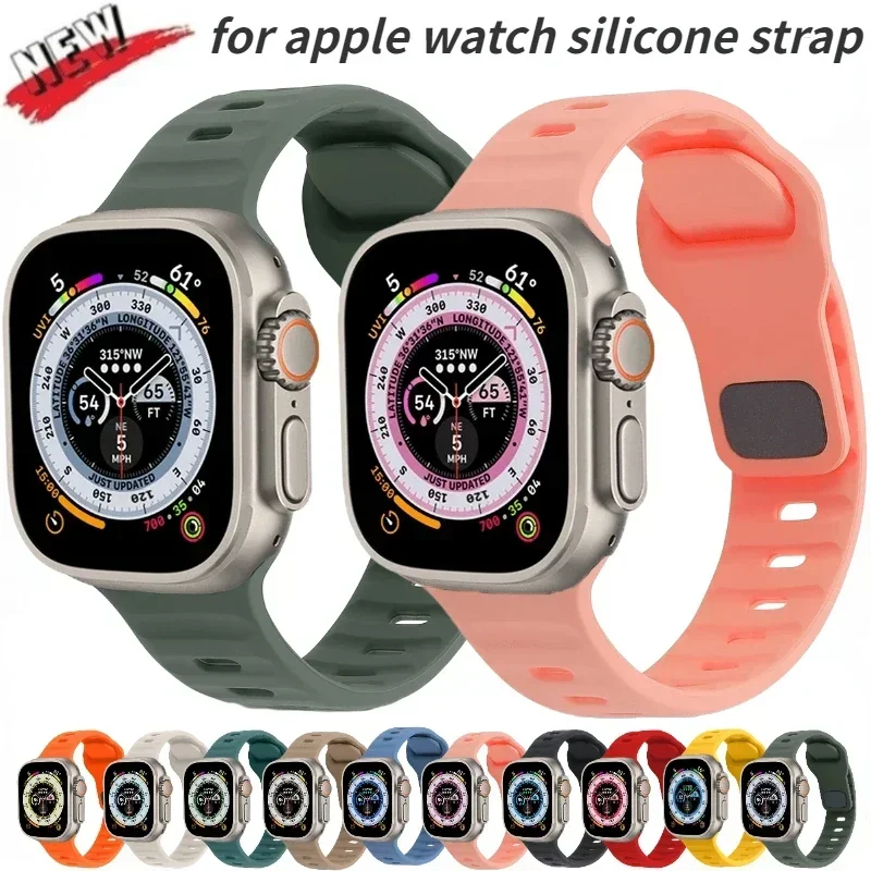 Silikonarmband für Apple Watch Band Ultra3/2 49 mm 45 mm 44 mm 41 mm 42 mm 40 mm Armband Armband iWatch Serie 9 8 7 6 5 4 SE Gürtel