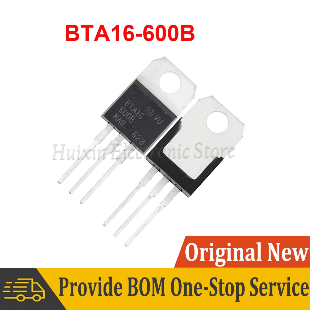 

5pcs BTA16-600B TO-220 BTA16-600 TO220 16-600B BTA16 600V 16A TRIACS New and Original IC Chipset