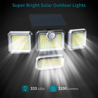 Solar Light 122/333led IP65 Waterproof Outdoor Indoor Solar Garden Lamp With Adjustable Head Wide Lighting Angle With 3 Mode