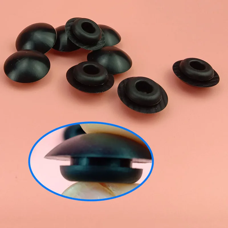 White/Black 9.5mm Silicone Rubber Hole Caps T-type Plug Cover Snap-on Gasket Blanking End Cap Seal Stopper Waterproof Dust Seal