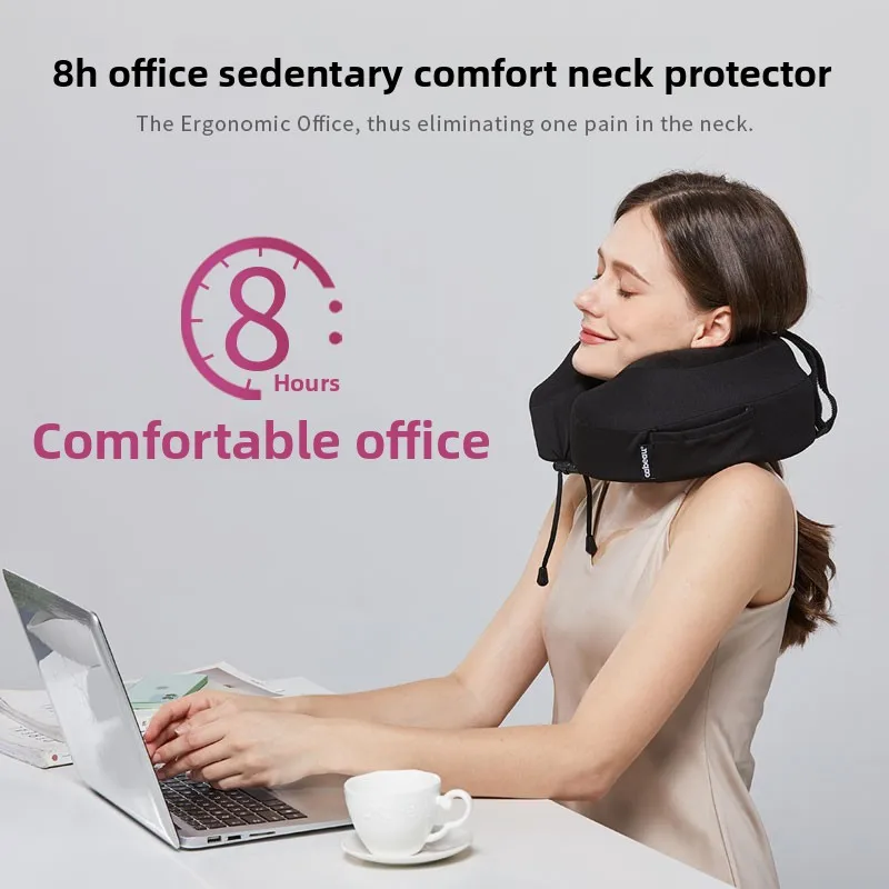 وسادة الرقبة الذاكرة القطنية المحمولة السفر مكتب قيلولة وسادة طائرة المدرب